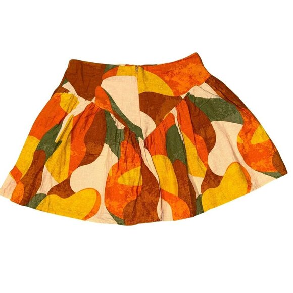 Fe Noel Target Collab Women's 4 100% Linen Multi-Colored Mini Skirt - Picture 3 of 12